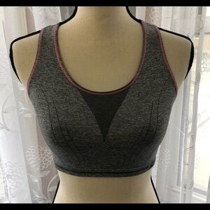 Champion sports bra grey with pink stitching M